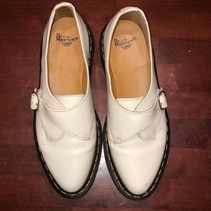 Dr. Martens white slip-on oxfords